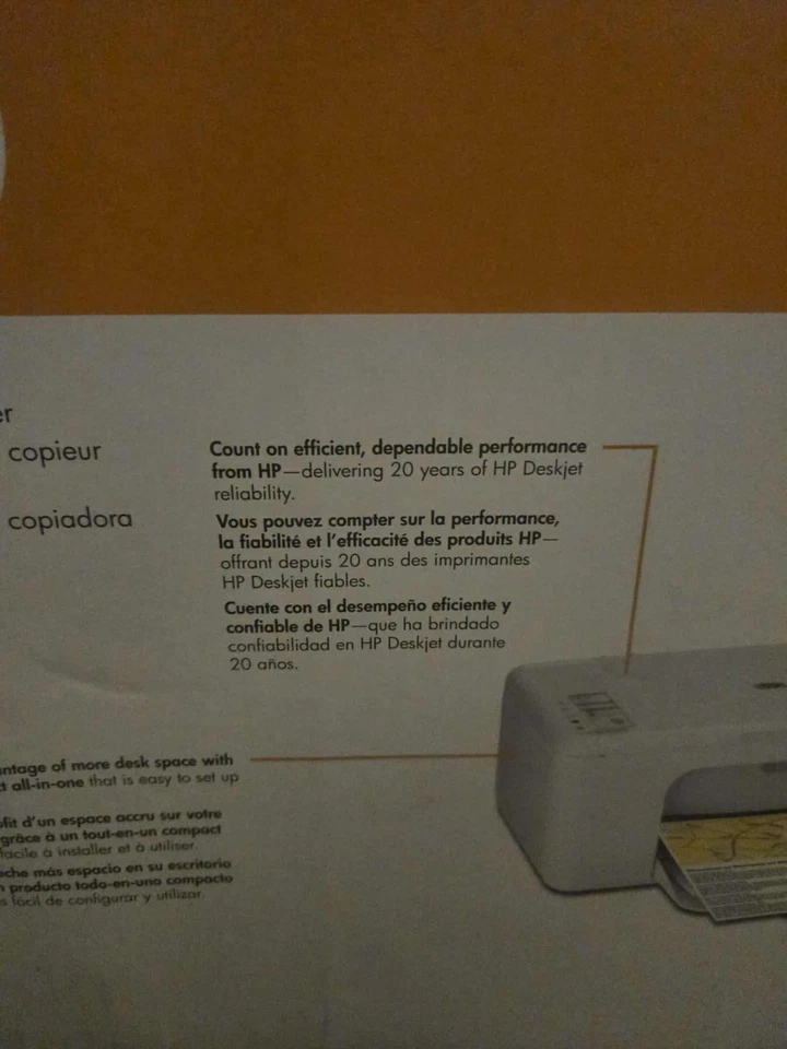 Hp deskjet F2210 (Printer, Scanner, Coppier) Imperfections unbox - Image 4 of 4