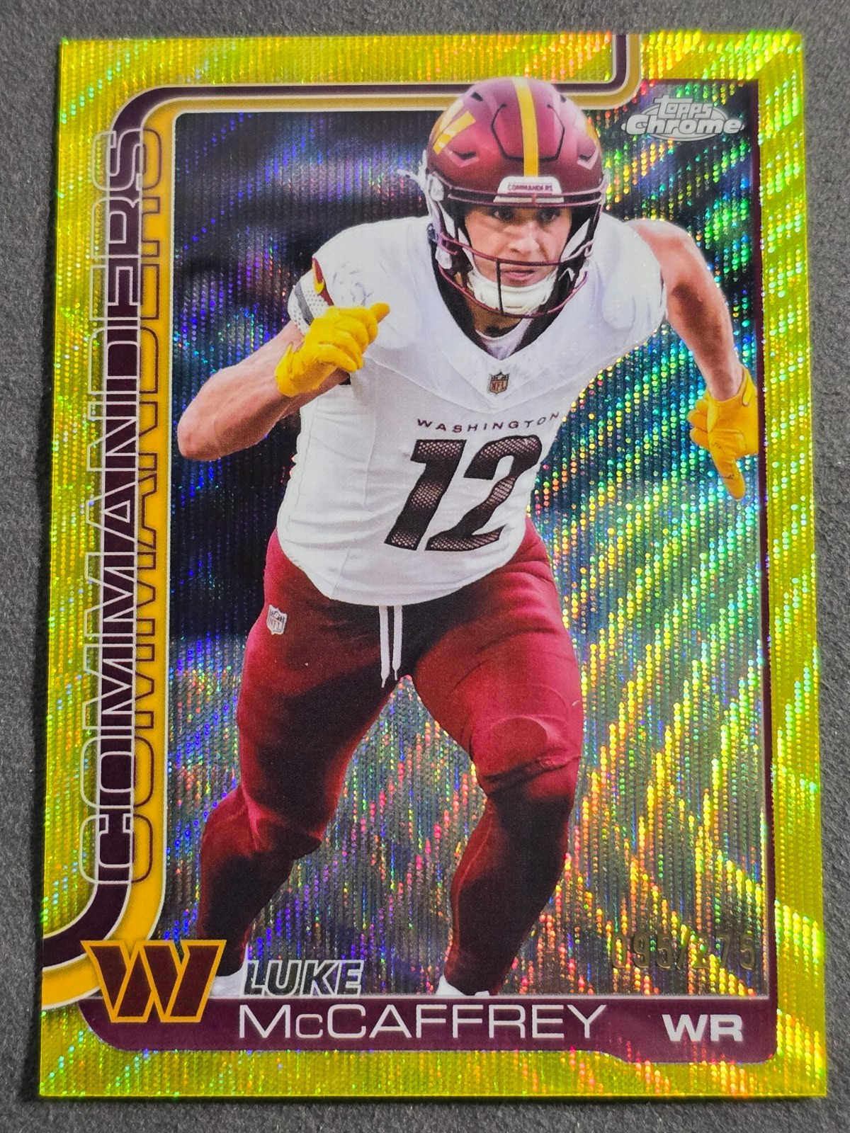 2025 Topps Chrome - Luke McCaffrey #298 Yellow Wave Refractor /275