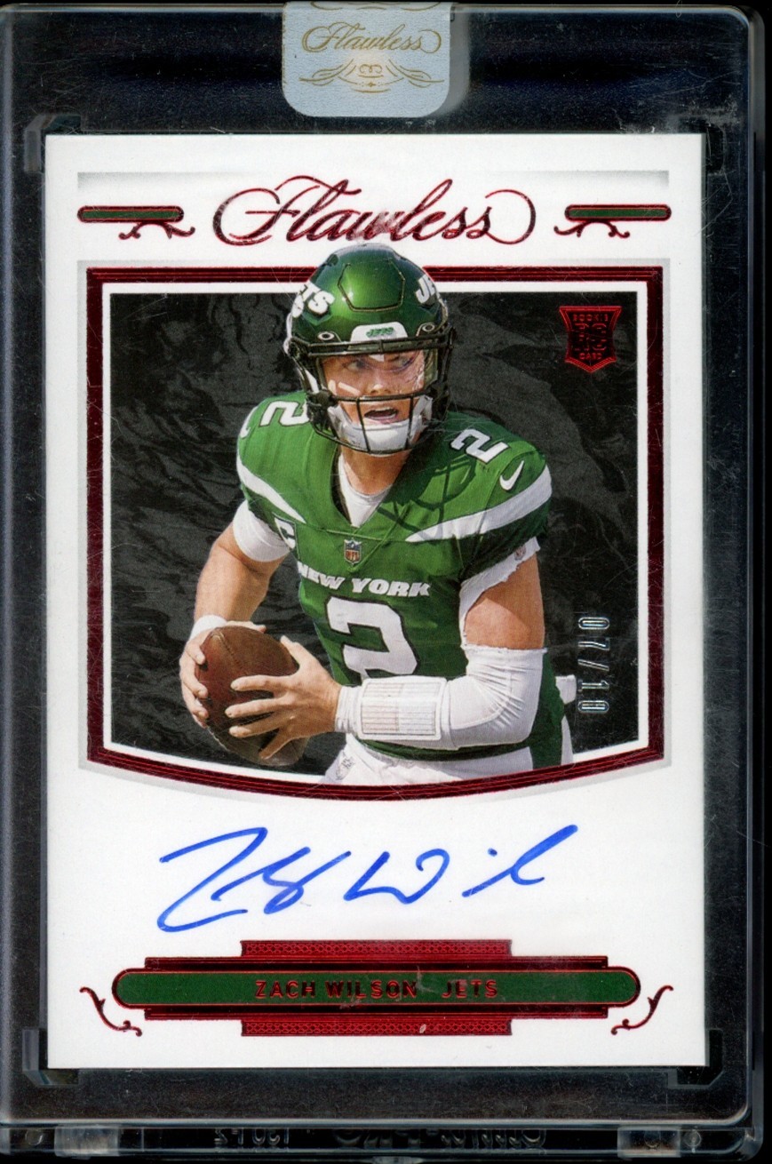 2021 Panini Flawless Rookie Shadow Signatures Auto Zach Wilson Ruby /10
