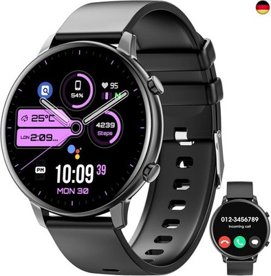  Hwagol Smartwatch Damen Herren, 1.39'' Zoll Touchscreen Smart Watch mit 
