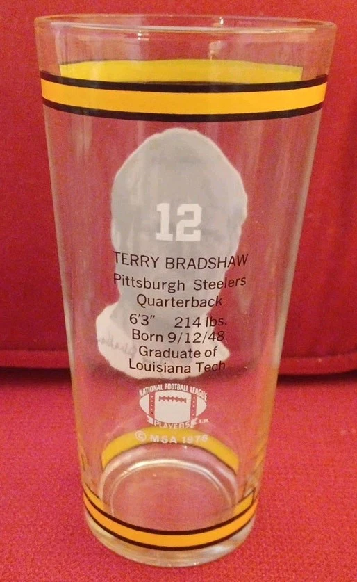 Pittsburgh Steelers 4 Glass Lot 1976 MSA Bradshaw Blount Mansfield Vintage - Image 3 of 4