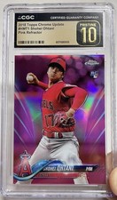 2018 Topps Chrome Update Shohei Ohtani Pink Refractor RC CGC 10 Pristine POP 1 