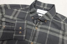 Mizzen Main Button-Down Shirt Mens XL Gray Plaid Trim Fit Performance Stretch