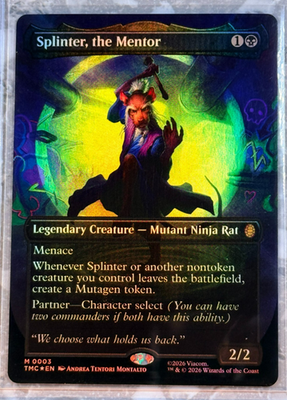 Splinter, the Mentor Borderless FOIL 3 MTG Teenage Mutant Ninja