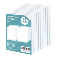 Egofine Plexiglass Sheets Acrylic Sheets 12 Pack of 5X7 0.04 Thick Clear Plast