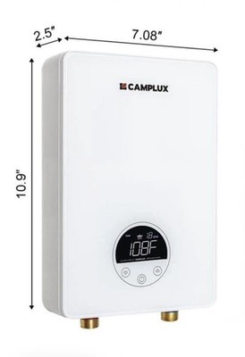 Camplux TE06Pro White Electric INSTANT Tankless Water Heater w/Smart Control NEW