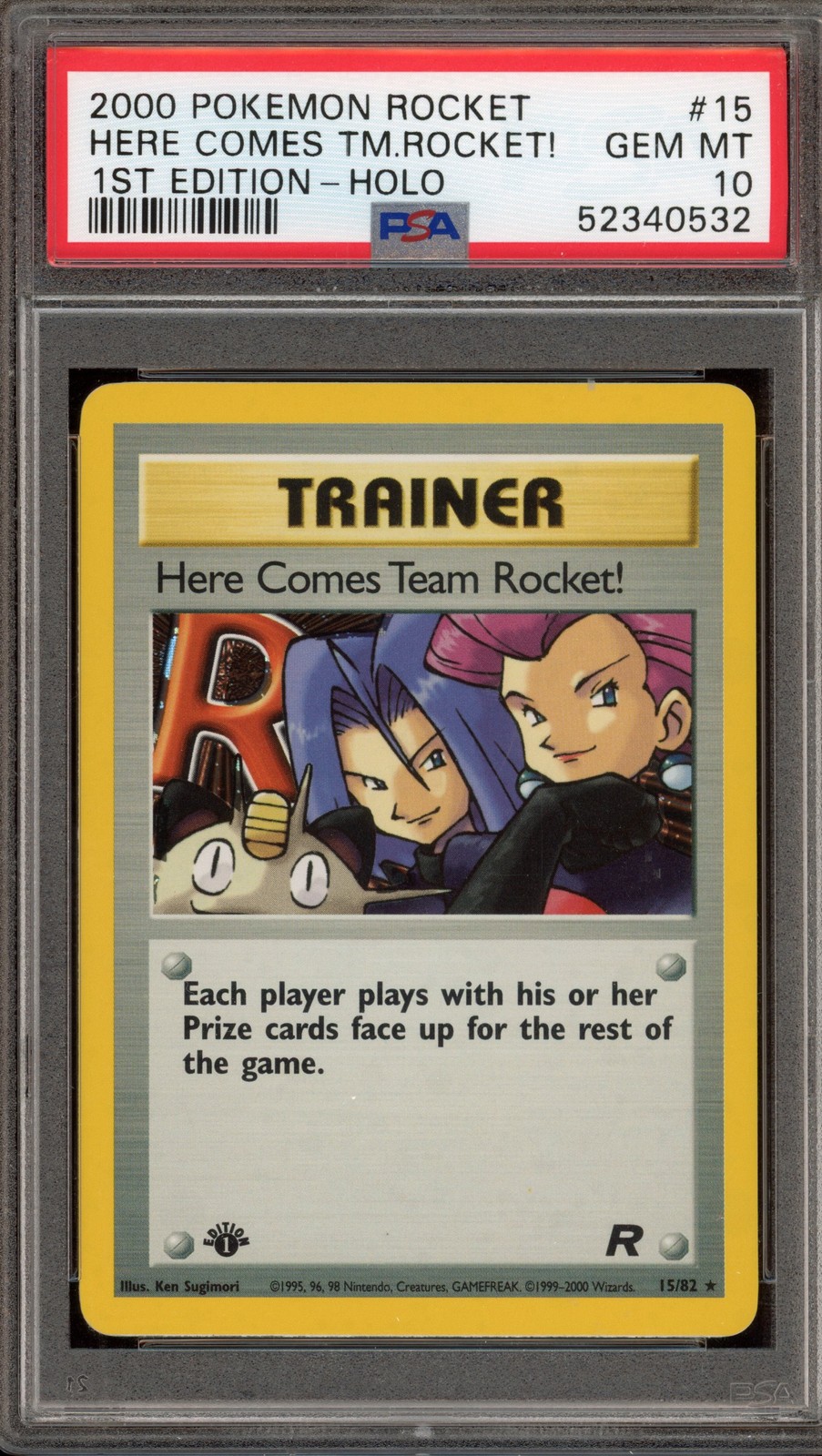 Pokemon Here Comes Team Rocket! 1st Edition Holo Rare #15 PSA 10 Gem Mint