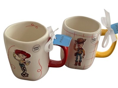 Rae Dunn Disney Pixar Toy Story Jessie Yee Haw Woody Howdy Double Sided Mugs NWT