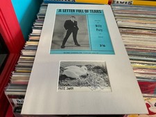 BILLY FURY-  HAND SIGNED MUTE SWAN CARD MOUNTED WITH SHEET MUSIC READY TO FRAME