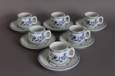 Limoges Porcelaine de Paris Vieux Chine Bleu 6 Espresso Mokkatasse m. Untertasse