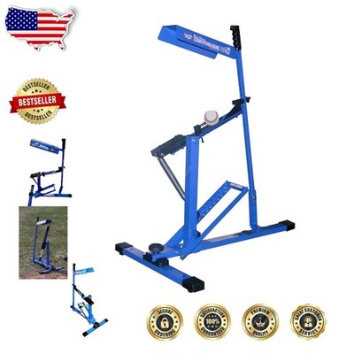 Blue Flame Baseball Pitching Machine - Manual, Lightweight, 18-60 MPH, Accurate