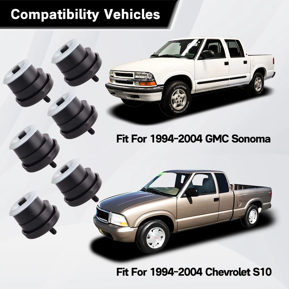 Kit de buje de montaje de cabina de carrocería 6* para Chevy S10 GMC Sonoma 1994-2004 924-180 924-181 Foto 2 de 4