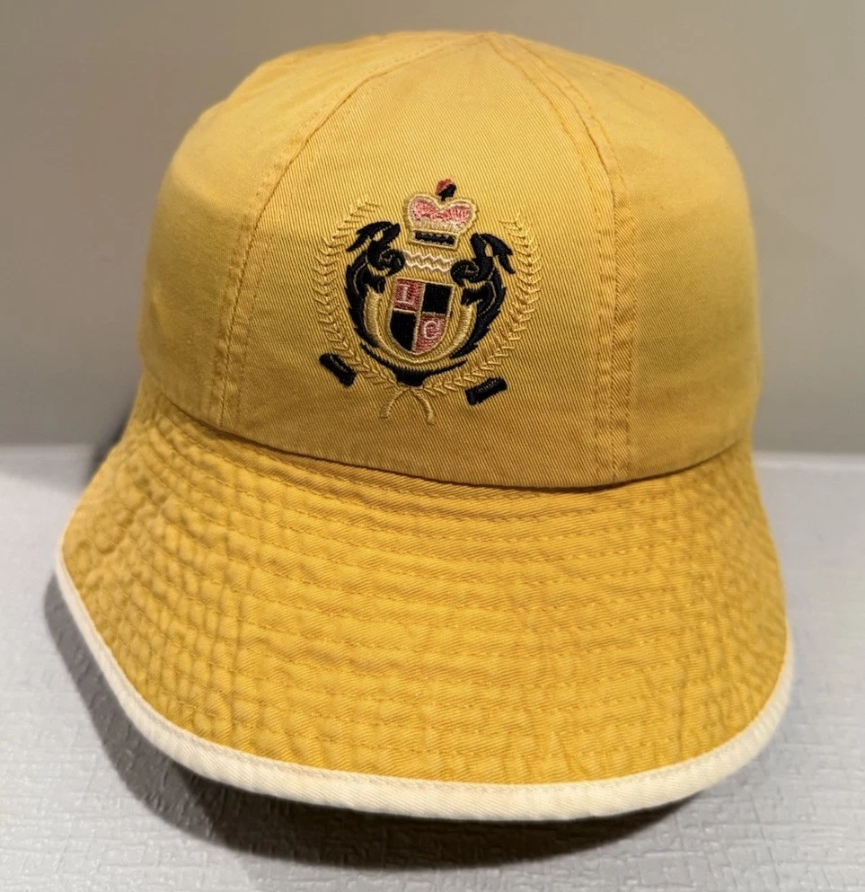 Vintage Liz Claiborne Bucket Hat Yellow/White Cotton | eBay