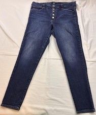 Gap Favorite Jegging High Rise Jeans Womens 16/33 Blue Stretch Denim Button Fly