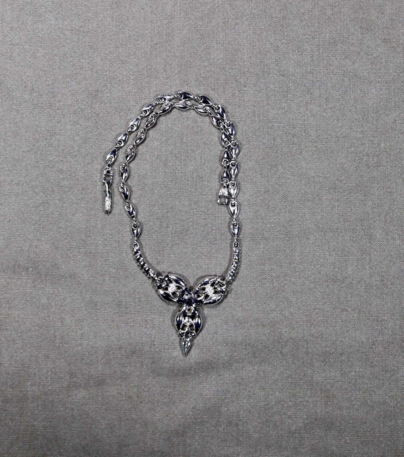 vintage Bogoff  Silver Tone Blue And Clear  Cryst… - image 8