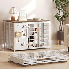 Foldable Dog Crate Furniture, Dog Crate with DIY Frame, Heavy Duty Dog Kennel...