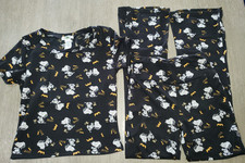 SMALL PEANUTS SNOOPY HALLOWEEN PAJAMAS 2 PC SET MUMMY BATS CUTE SHORT SLEEVE
