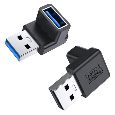 MOGOOD 90 Degree USB 3.2 Adapter 2 Pack Up and Down Angle Type 2 PACK, Black 