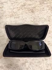 Balenciaga BB0260S 001 Black Rectangular Women's Sunglasses Tinted Made in Italy