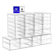SNSLXH MAKEUP ORGANIZER, 30 DRAWERS ACRYLIC CLEAR DRAWER - Scratch & Dent