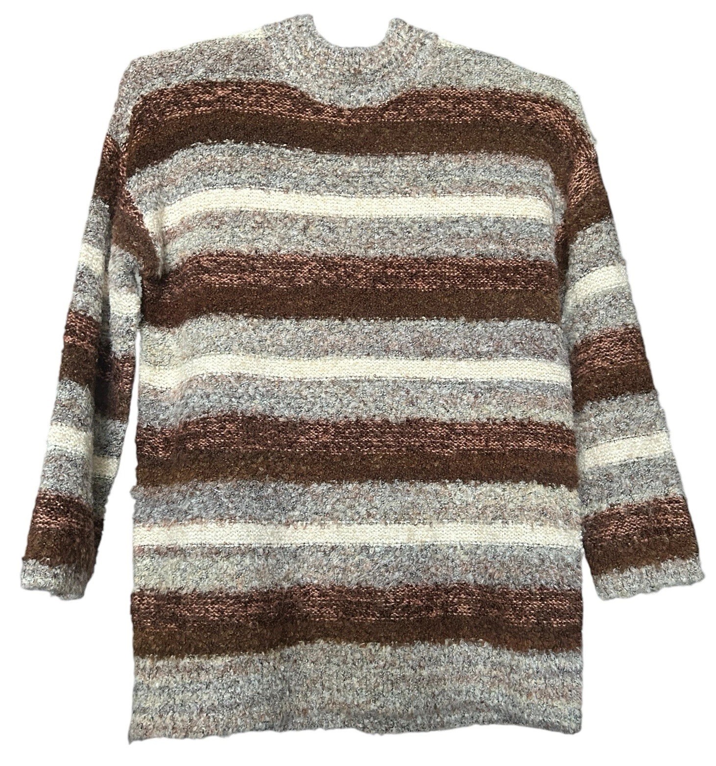 Universal Thread Small Brown Striped Fuzzy Tunic … - image 4
