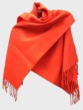 Bright Orange Scarf with Tassels | Soft & Warm | Trendy Statement Accessory