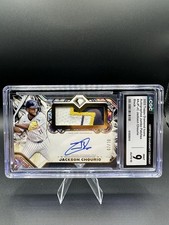 2025 Topps Diamond Icons Jumbo Black Jackson Chourio PATCH AUTO /10 AJP-JC CGC 9