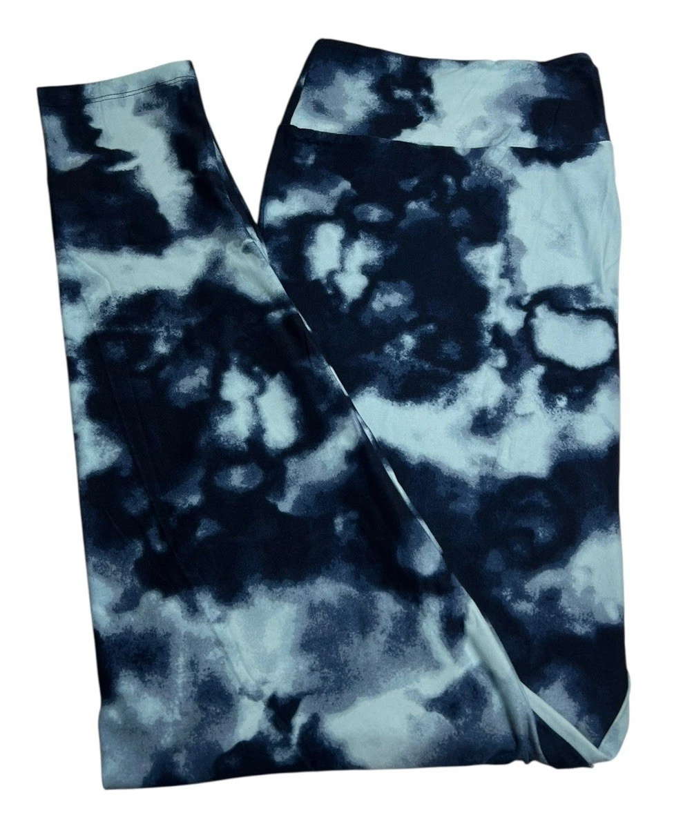 Legging OS LuLaRoe taille unique bleu noir imprimé tie dye neuf avec