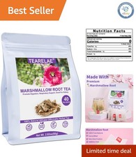 Marshmallow Root Tea Bags - 40 Count | Caffeine-Free Herbal Remedy