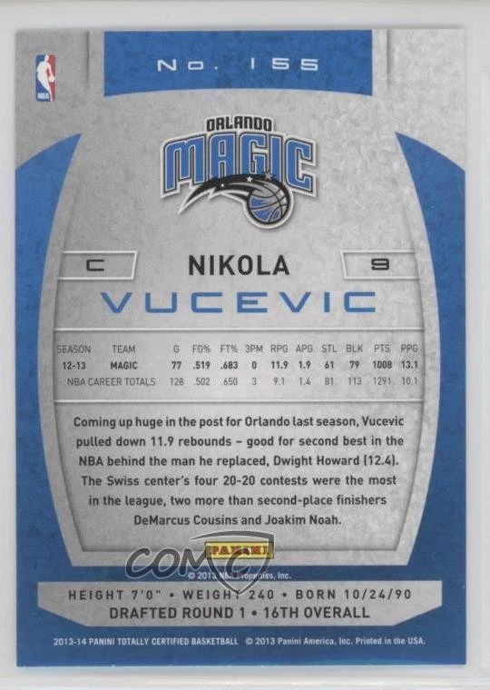 2013-14 Totally Certified Nikola Vucevic #155 - Image 2 of 2