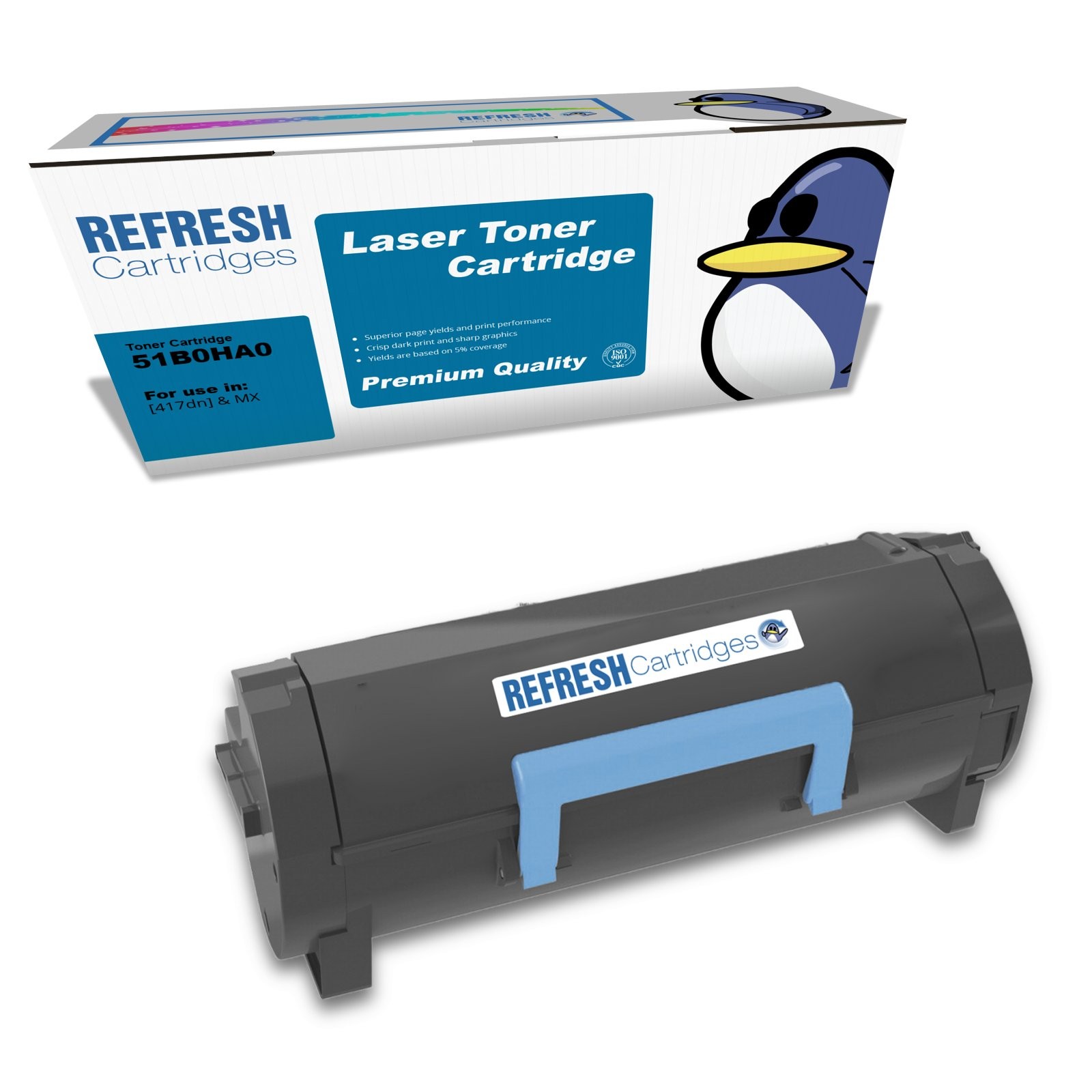 Refresh Cartridges Black 51B0HA0 Toner Compatible With Lexmark Printers