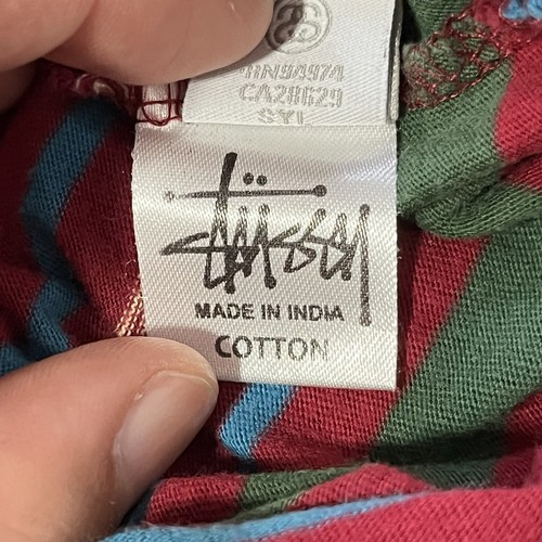 Stussy Superfly Gear Men's Short Sleeve Striped Shirt Size Large - Bild 8 von 8