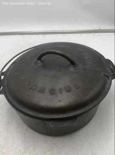 Griswold Black Cookware Tite-Top Non-Stick Cast Iron Dutch Oven With Lid