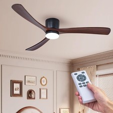 60" Wood Ceiling Fan with Lights Remote, Reversible DC Motor 6-Speed Ceiling ...