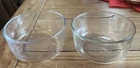 2 Pyrex 7200A 2 Cups 470 ml Clear Glass Storage Bowl  4 3/4" Dia. No Lids Ex