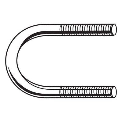 GRAINGER APPROVED U17243.025.0101 Std,ZP U-BoltInside H 4 in 32TH02
