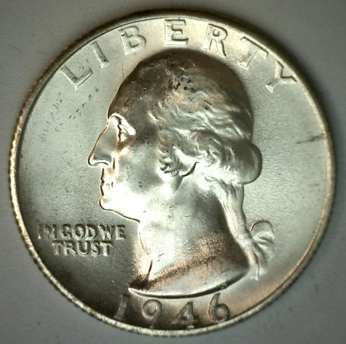 1946 S Washington Silver Quarter 25c US Coin Uncirculated San Francisco Mint