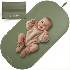 Beautiful Baby Diaper Changing Mat Made of Vegan Leather - Soft and Sage Green