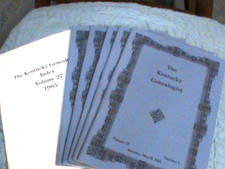 Genealogy: THE KENTUCKY GENEALOGIST 1985, complete Jan-Dec; 1986 see below