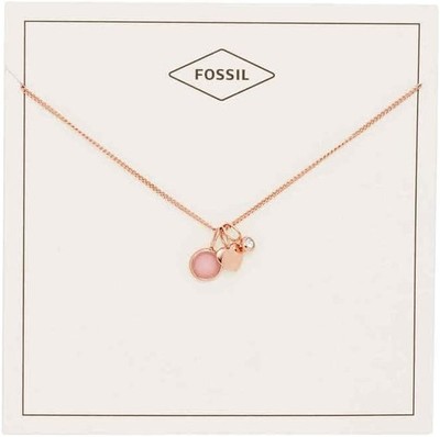 FOSSIL Women's rose gold tone Edelstahl mit Karabinerverschluss Round pendant
