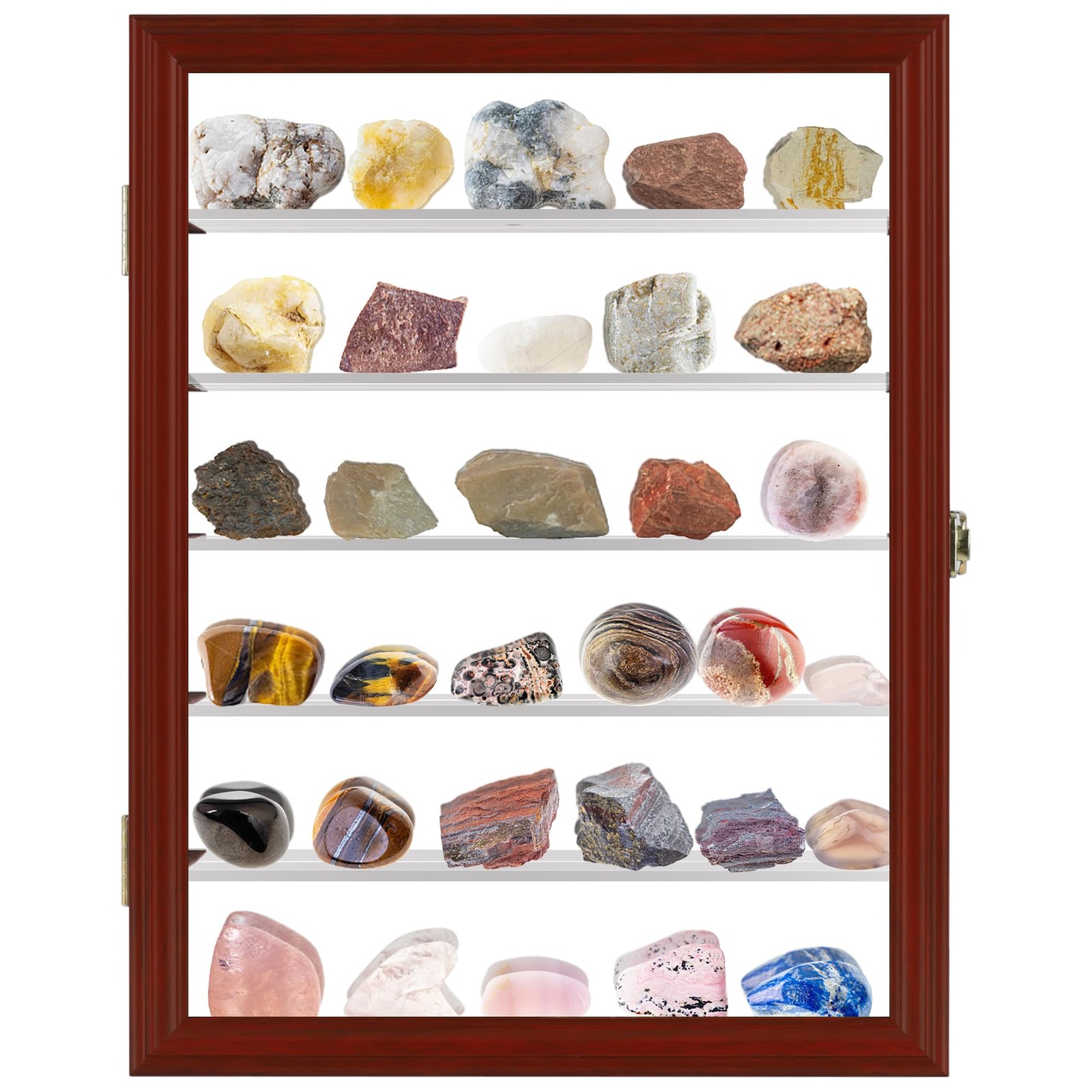 Small Curio Cabinet Display Case with Shelves Compatible with Block Toy Minif...