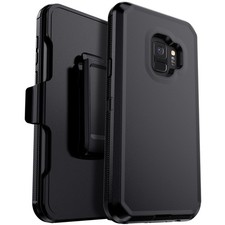Black For Samsung Galaxy S9 Plus/S9 Phone Shockproof Rubber Case Cover Belt Clip
