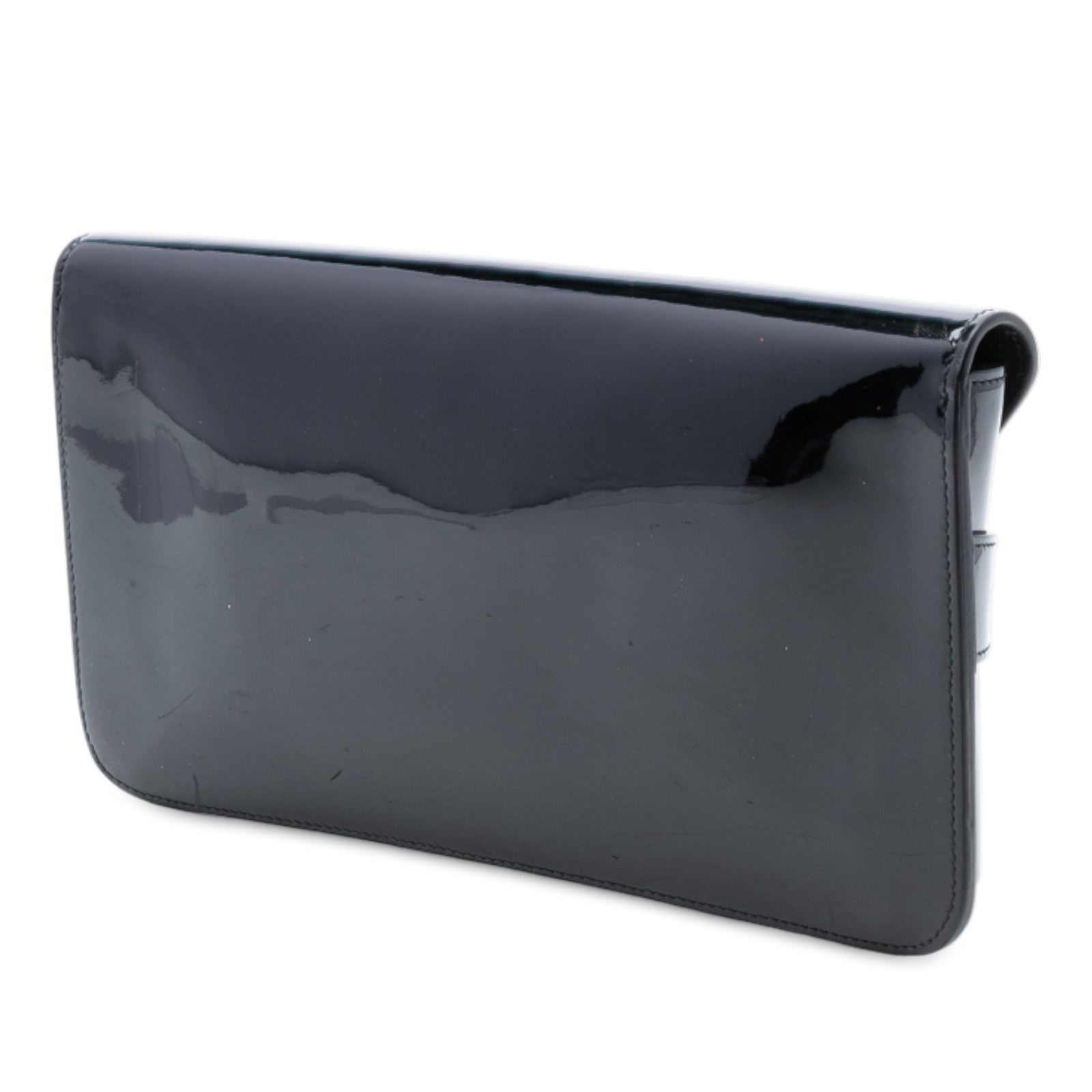 Authenticated Gucci Patent Bright Bit Clutch Blac… - image 2