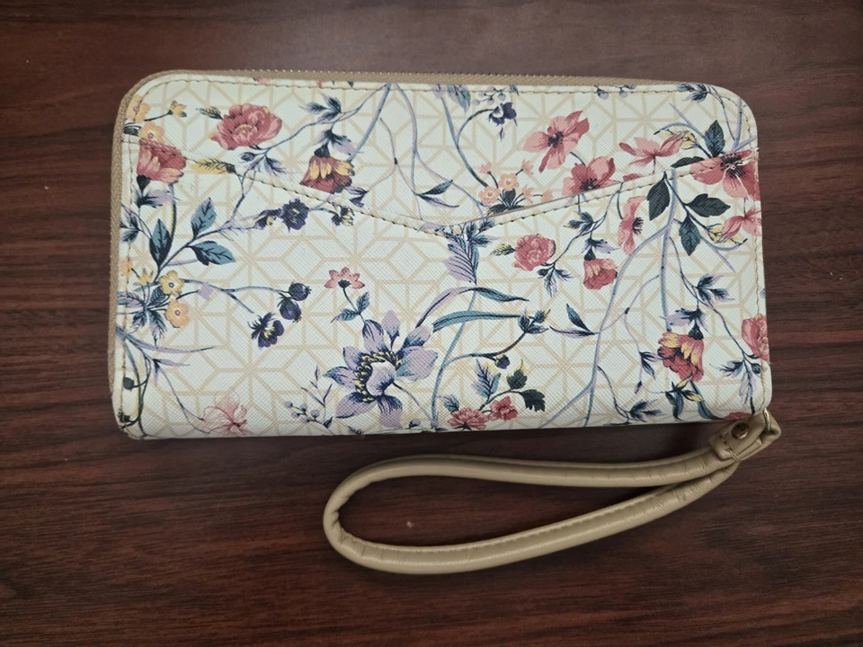 Floral Wallet Clutch Zip Wristlet Purse Card Holder - Image 2 of 4