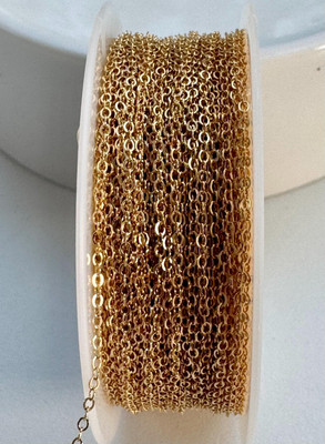 1.5mm x 1.2mm Flat Cable Chain Yellow Gold Filled 14K by foot (P2306)