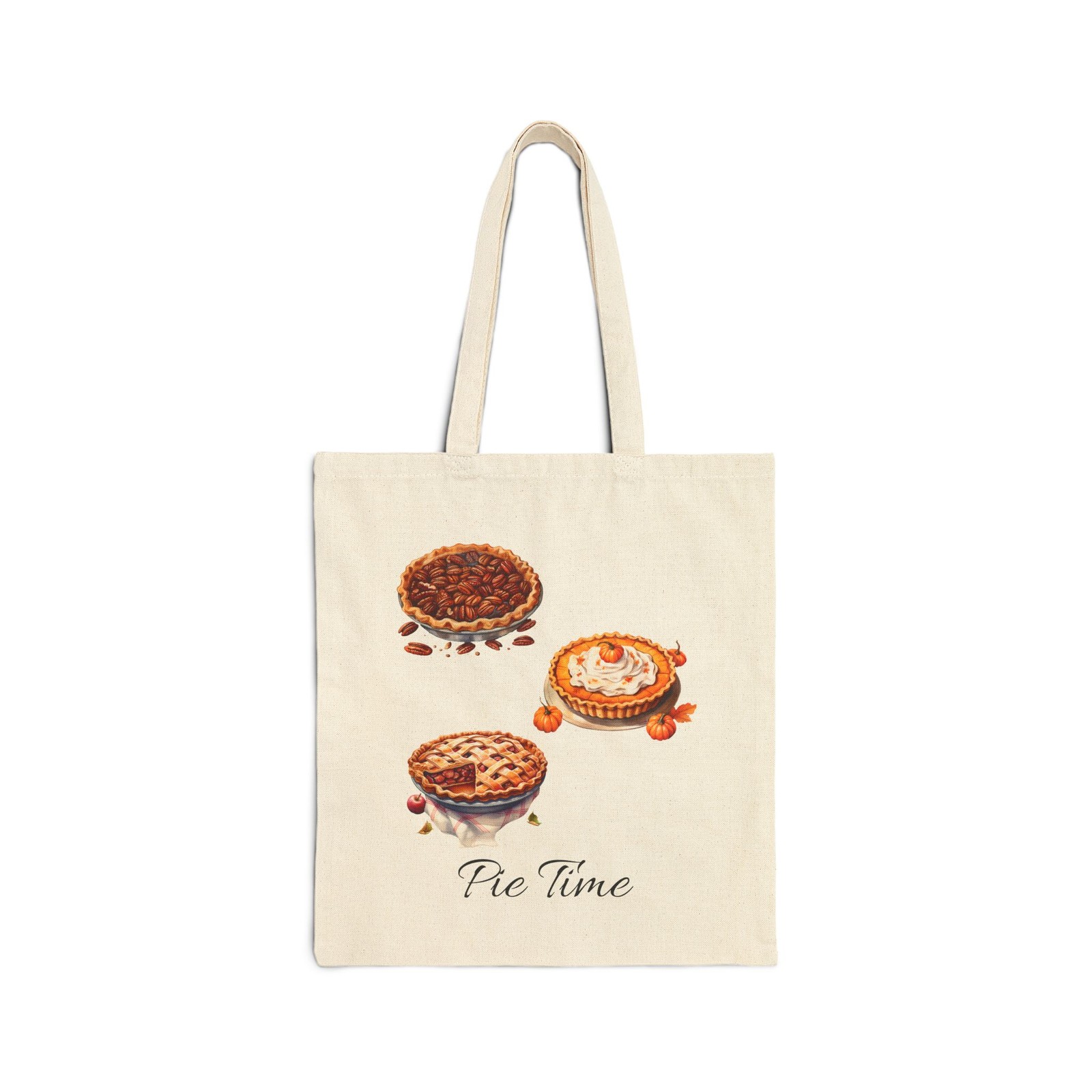 Autumn Pie Season Cotton Canvas Eco-Friendly Reusable Grocery Tote Bag