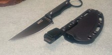 Black Mini Wargoat Fixed Blade With Sheath Tactical Reproduction 9cr13mov