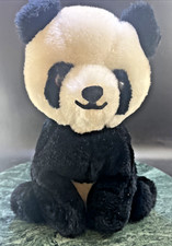 Dakin 1976 Weighted 9" Seated Panda Plush with Felt Nose  Mouth