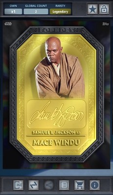 Mace Windu - Black Refractor 10cc Gold Signatures Star Wars Card Trader Foundry