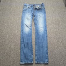 Abercrombie Fitch Jeans Mens 30x32 Blue Skinny Button Fly Casual Faded